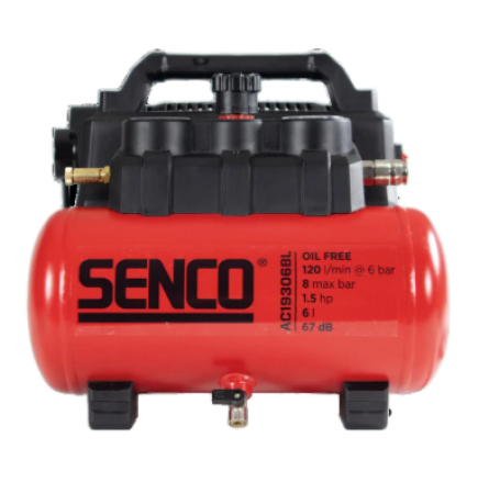 Senco Kompressor AC19306BL 8bar 6l oljefri, ljudisolerad